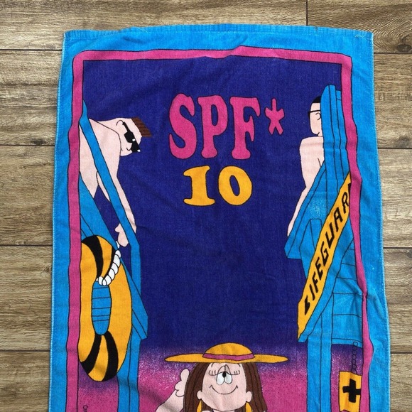 Vintage Cathy Guisewite Beach Towel 80s 90s Single Pretty Female - Picture 4 of 11